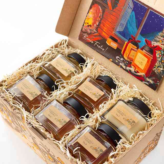Boîte d'échantillons de miel à six saveurs 6x40G