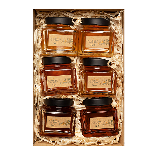 Boîte d'échantillons de miel à six saveurs